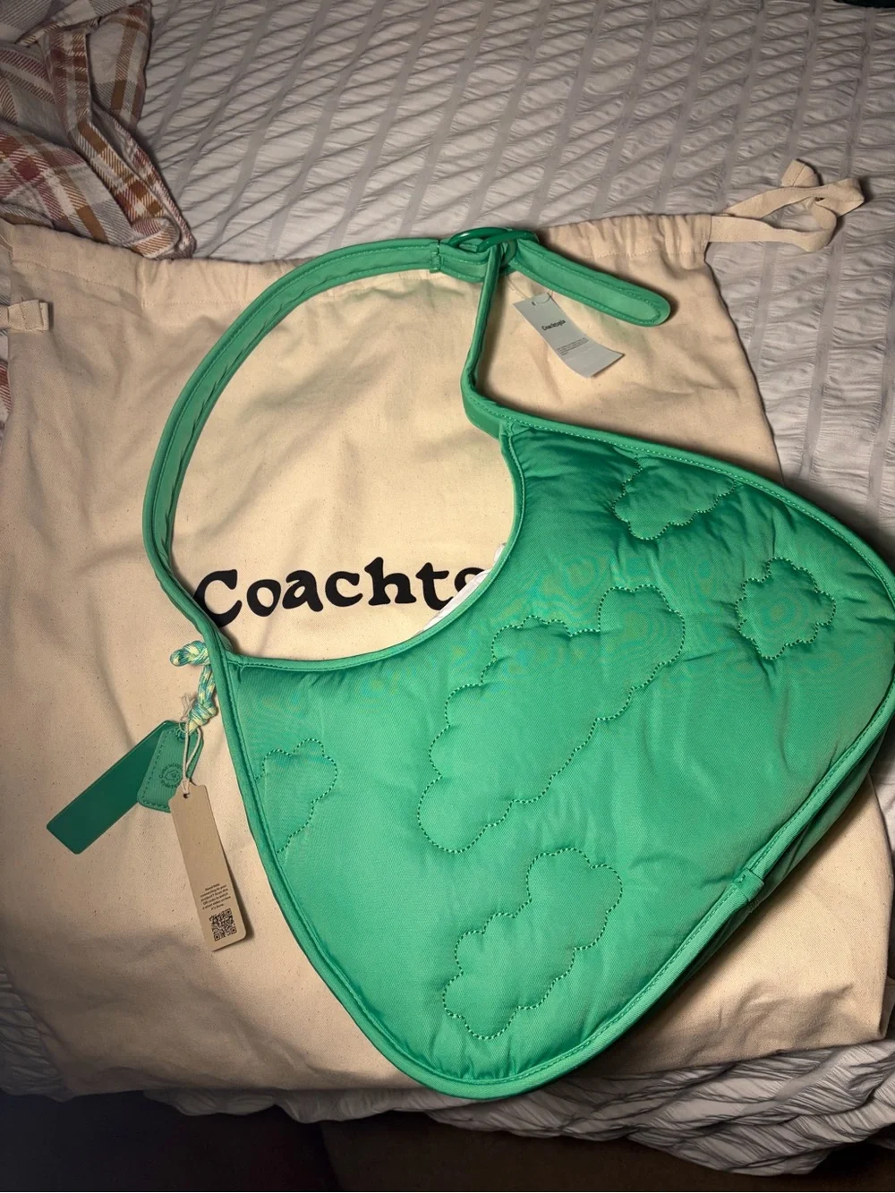 Coach Coachtopia 💚💚 Loop Ergo Cloud-Print Shoulder Bag in green NWT NIB